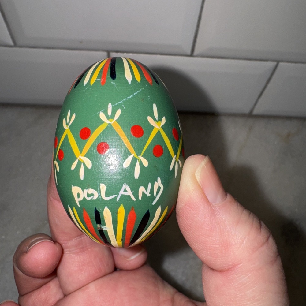 Wooden Art Easter Eggs Pisanka Hand Painted Poland OLA761